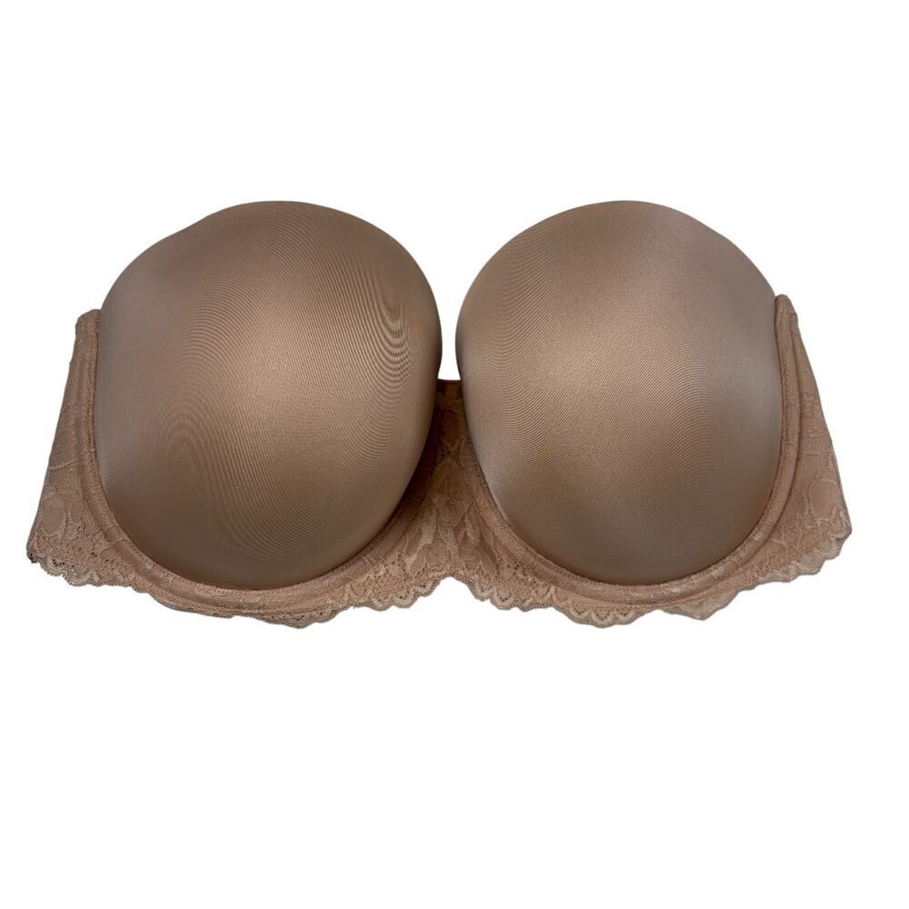 Torrid Curve Tan Beige Strapless Lace Back Bra Women's Plus Size 40DDD NO STRAPS